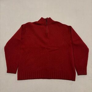Vintage Y2K Gap Lambswool Pullover Sweater Large Red 1/4 Quarter Zip Holiday‎